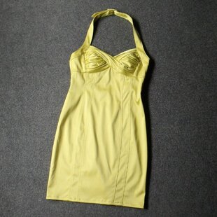 6336 低奢光泽感弹力色丁 带罩杯修身 收腰显瘦礼服连衣裙 立裁