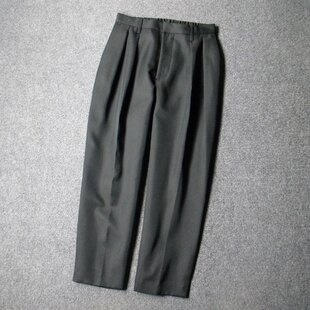 腰72 外贸日本原单松紧高腰粗筒弯刀笔挺气质休闲裤 莼源 3959