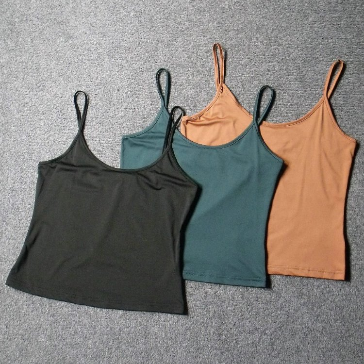 1305-高弹力 夏季薄款柔软透气亲肤针织吊带打底显瘦背心