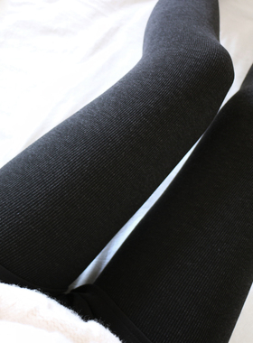 JA加绒连裤袜900D保暖黑色竖条纹金棉哑光显瘦秋冬薄绒打底袜子女