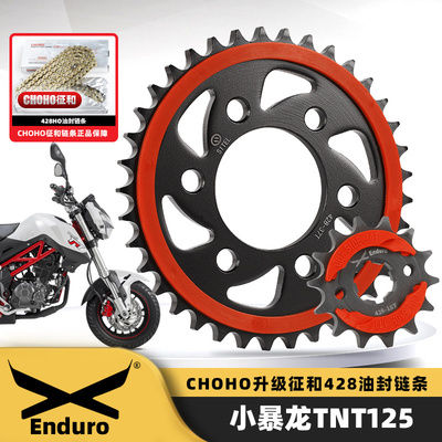 适用贝纳利小暴龙TNT125 BJ125-3E摩托车牙盘链轮油封链条