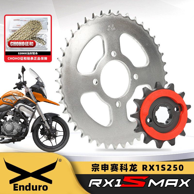 适宗申赛科龙RX1S MAX SR250-2链轮牙盘大小飞改装HX油封链条