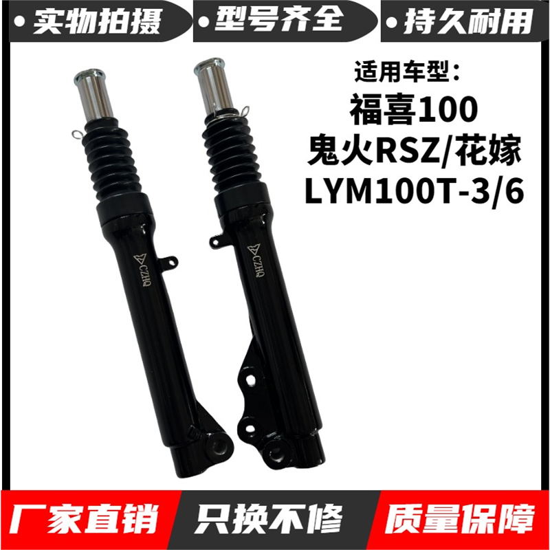 适用LYM100T-3/6福喜花嫁100鬼火RSZ摩托车前减震器前避震器前叉
