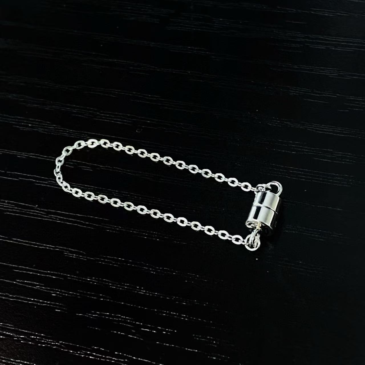 S925纯银单排珍珠项链扣头配件