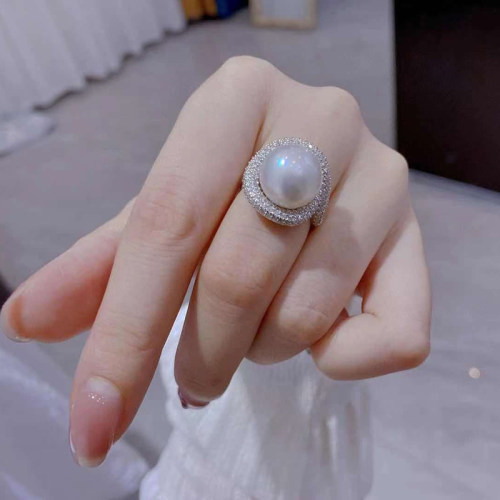 diy珍珠纯银指环小配件