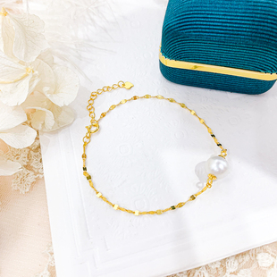 配7 DIY珍珠配件 玉石手镯托 唇链款 9mm圆椭珠 S925纯银手链空托