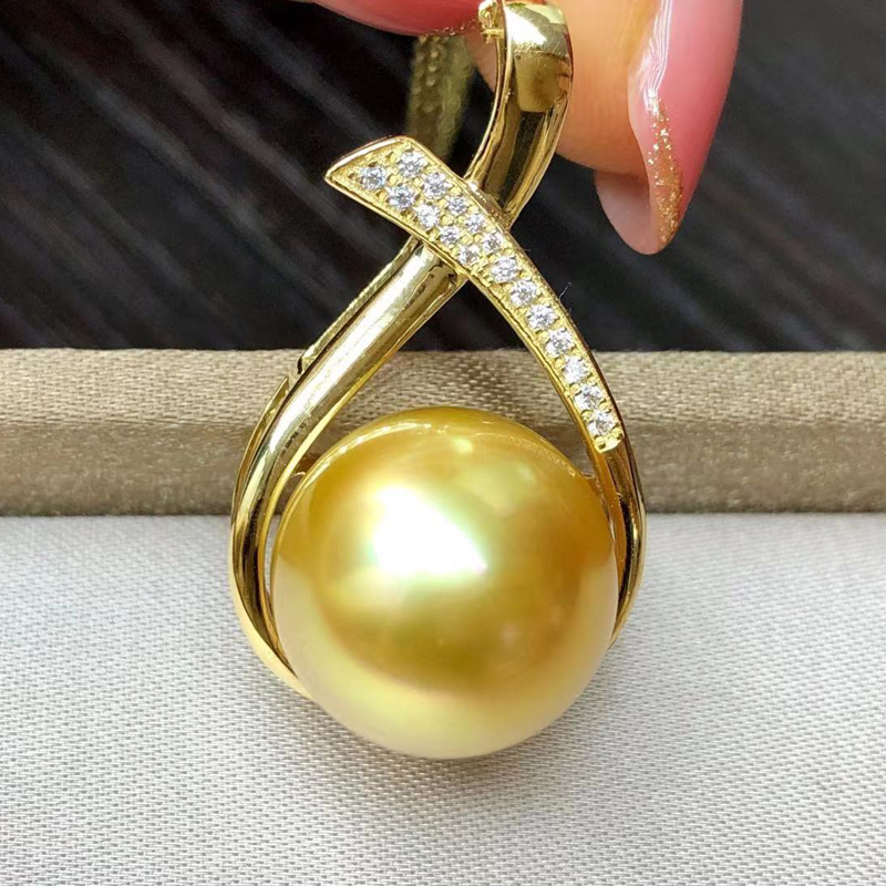 diy珍珠纯银玉石项链坠