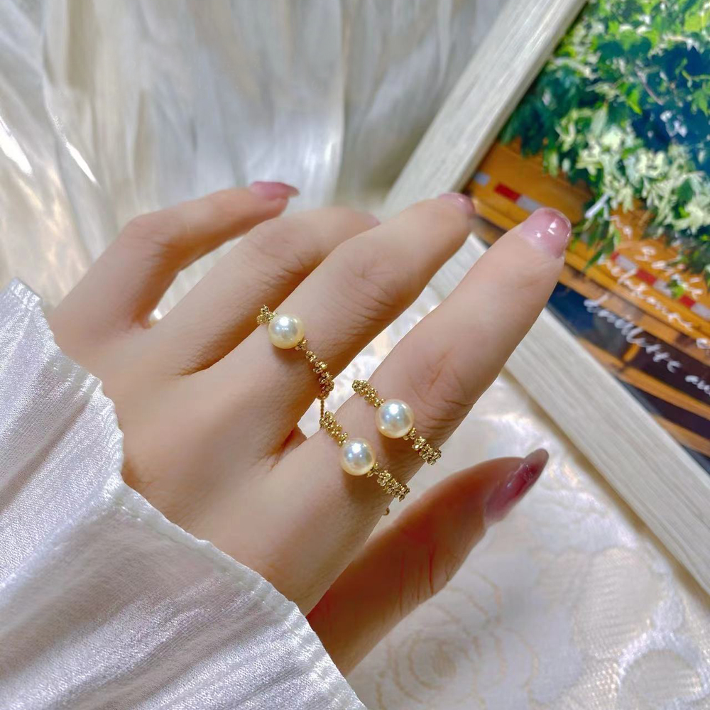 阿飞珍珠配件纯银戒指工厂直销