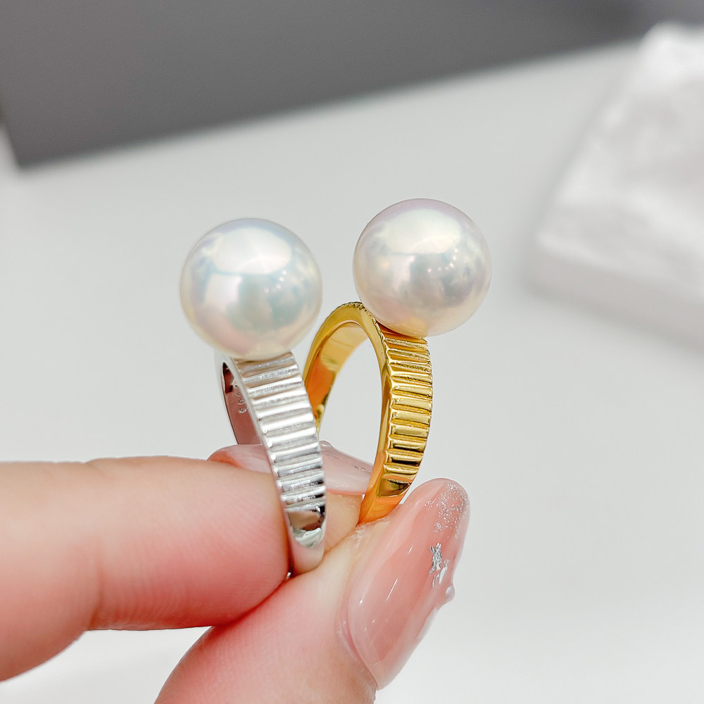 阿飞珍珠配件纯银戒指工厂直销