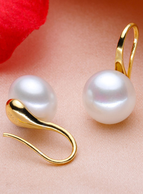 DIY配件空托 S925纯银耳钉空托 高跟鞋百搭款耳环 配7-10mm圆扁珠