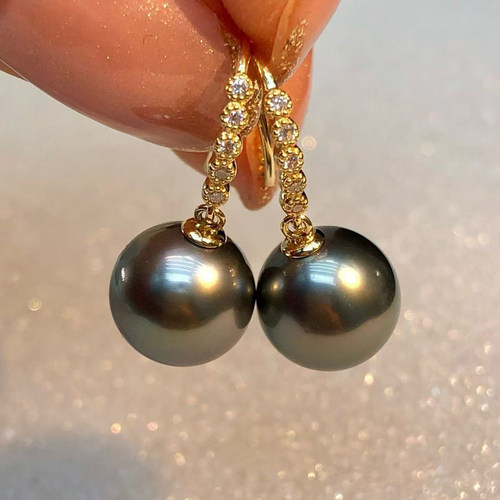 DIY珍珠配件 S925 纯银耳钉空托 金色银色银饰耳环 配9-15mm圆巴