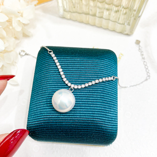 DIY珍珠配件 S925纯银手链空托 时尚款金色银色手镯 配7-12mm圆巴