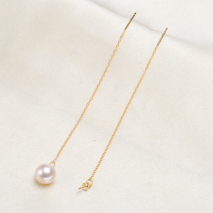 10mm正圆椭圆珍珠 配件空托S925纯银耳环搭配7 珍珠耳线 diy珍珠