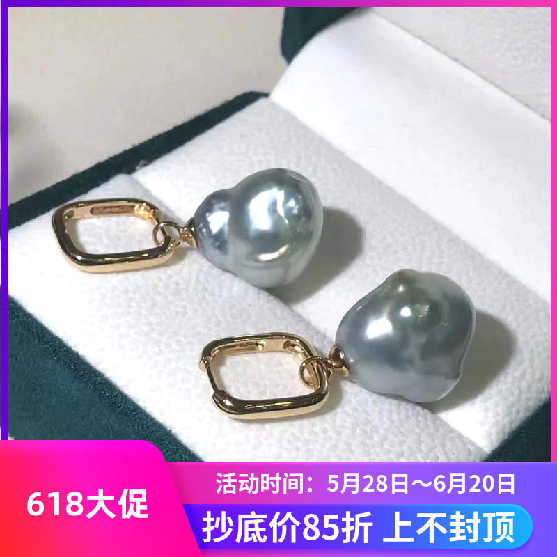DIY珍珠小配件 S925纯银耳钉空托金色银色银饰耳环配10-17mm圆异