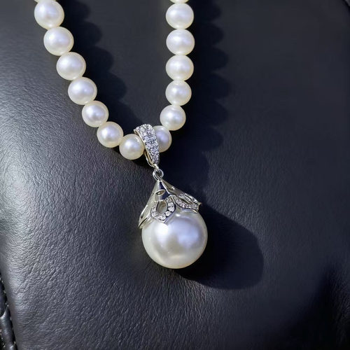 DIY珍珠配件S925纯银吊坠空托