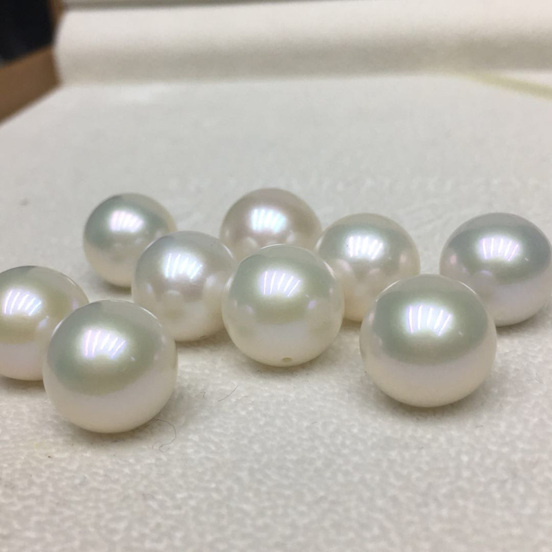 正品正圓微微瑕愛迪生半孔大珍珠