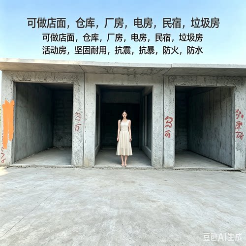 成品水泥房农村钢筋混凝土预制房子拼装房屋移动活动别墅电房店铺