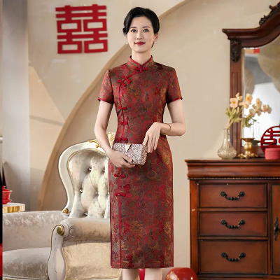 喜婆婆旗袍2025新款爆款丈母娘