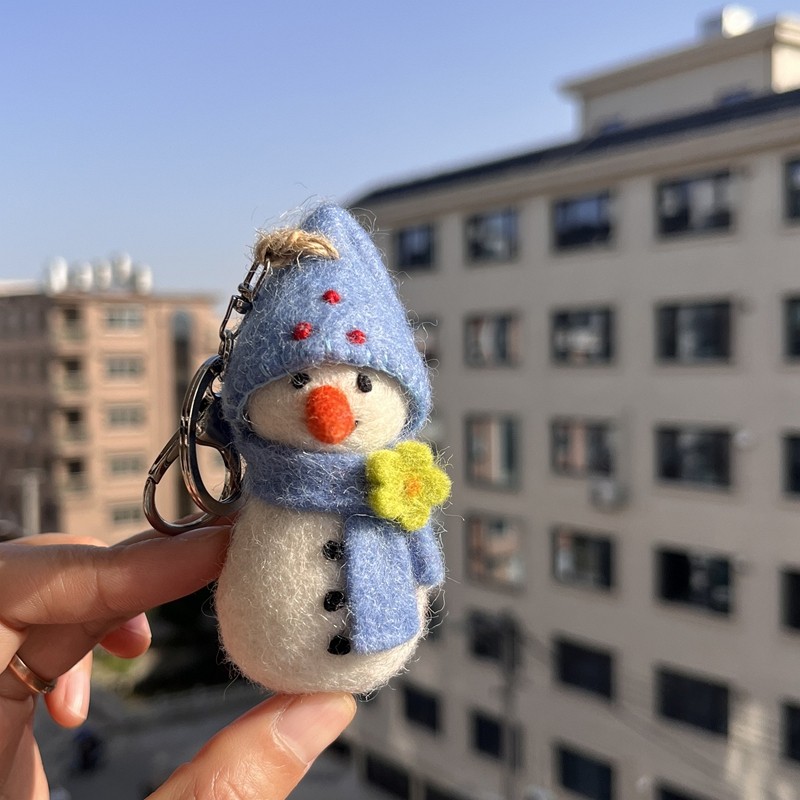 尼泊尔手工雪人羊毛毡挂件钥匙扣