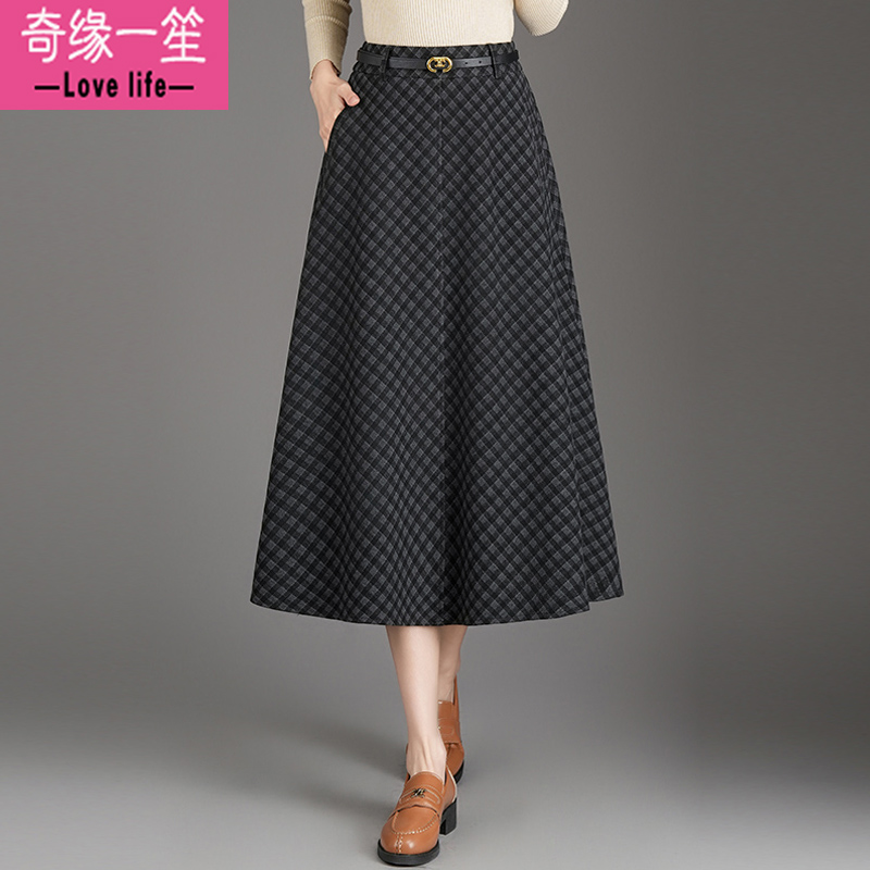 复古格子半身裙女秋季2025新款