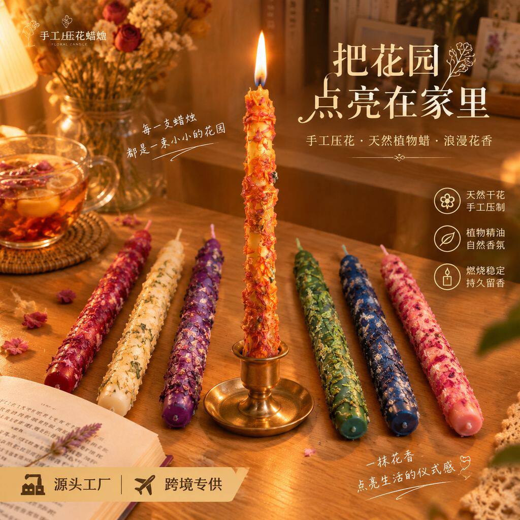 香薰七彩玫瑰长杆细蜡条圣诞礼物