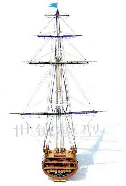 世铖模型 实木帆船拼装套材 1:75宪法号主截面模型套件
