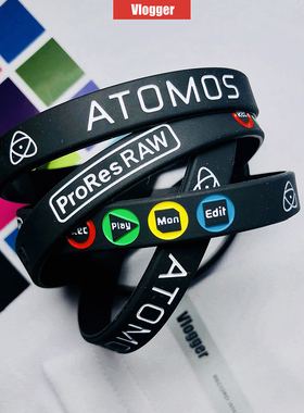 阿童木 复古ATOMOS记录Vlogger国潮运动日常 硅胶手环腕带 镜头环