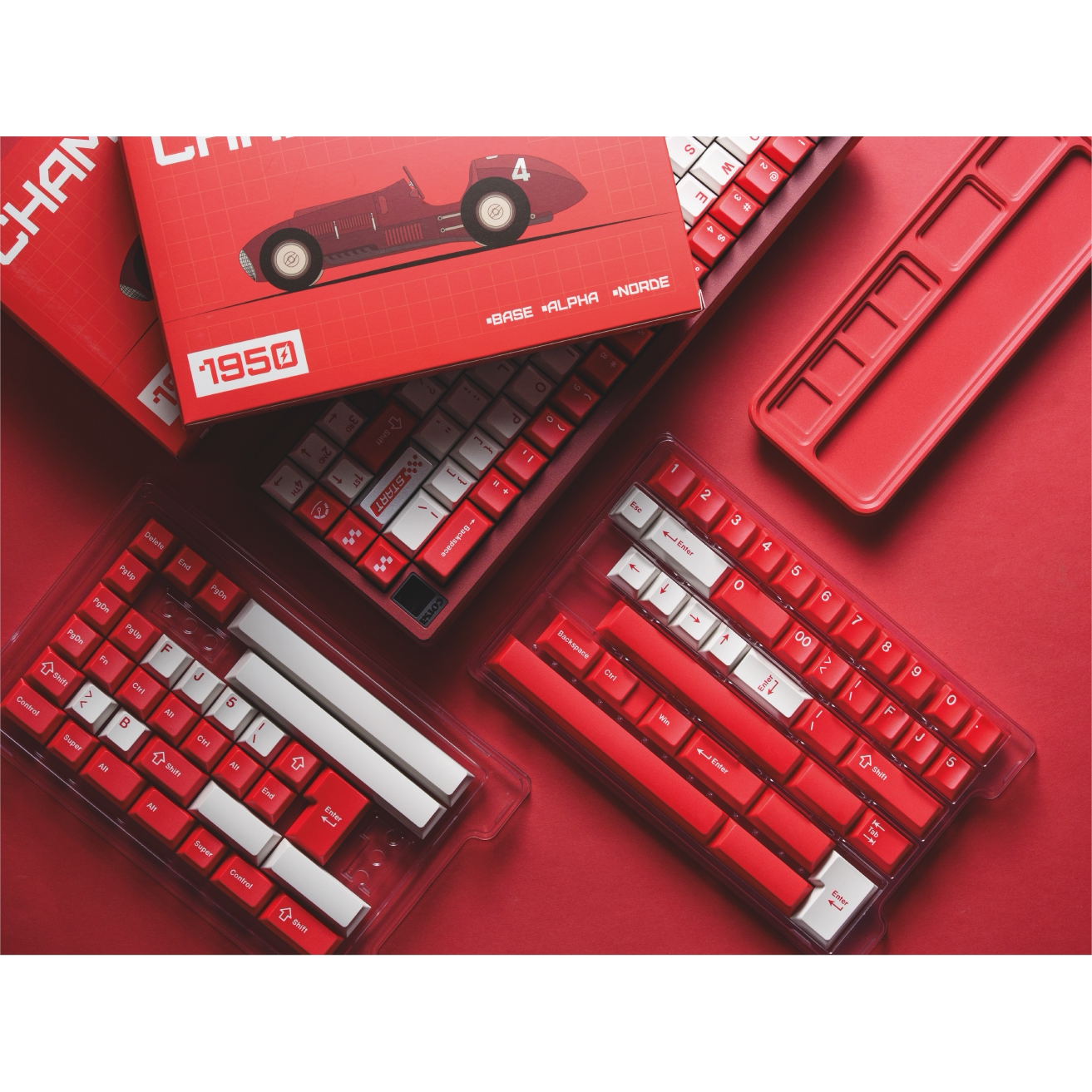 【ZD】键盘科学 1950s 复古红白ABS二色键帽客制化机械键盘磁轴