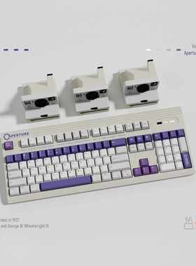 【ZD】TUTKEYS土酱 复古紫色灰白相机PBT热升华机械键盘键帽磁轴