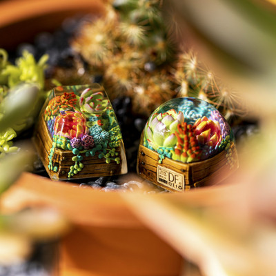 客制化玻璃花园键帽机械键盘