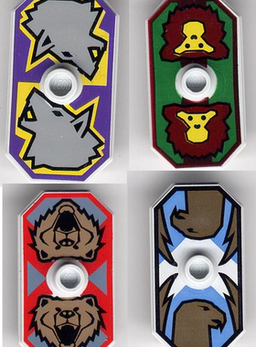 LEGO乐高 48494pb02零件人仔手持盾狼猴子盾塑料拼装积木玩具益智