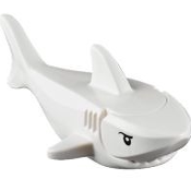 LEGO乐高62605pb02c01零件水中动物鲨鱼白色塑料拼装积木玩具儿童