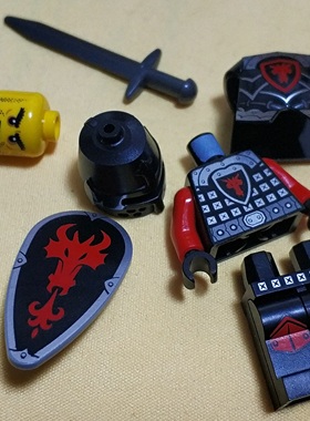 LEGO乐高 cas524城堡红龙骑士人仔配马武器出自70402罕有拼装积木