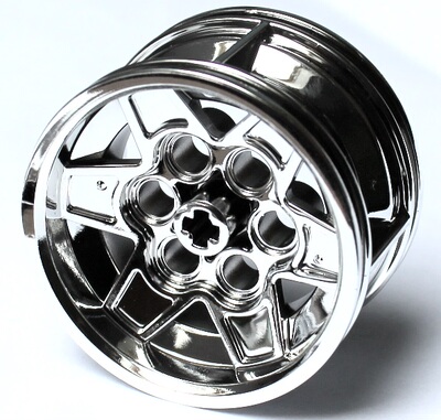 LEGO乐高56145和56904和56908零件配件轮毂MOC镀银色塑料拼装积木