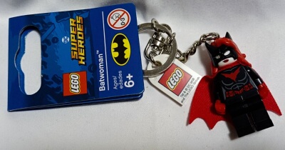 LEGO乐高853953钥匙链蝙蝠女有标牌塑料拼装玩具罕有益智全新现货