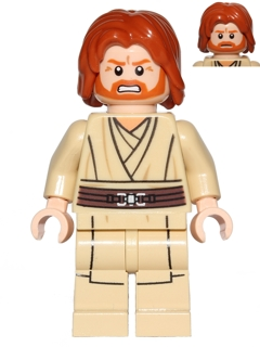 LEGO乐高sw489星球大战13中分头发版欧比旺塑料拼装积木玩具益智
