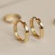 现货无折兔兔纯14K金方边懒人耳环多尺寸 简约耳骨小圈7mm9mm内径