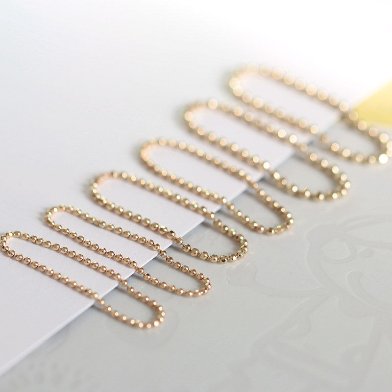 韩国14K金软戒豆豆戒指网红叠戴