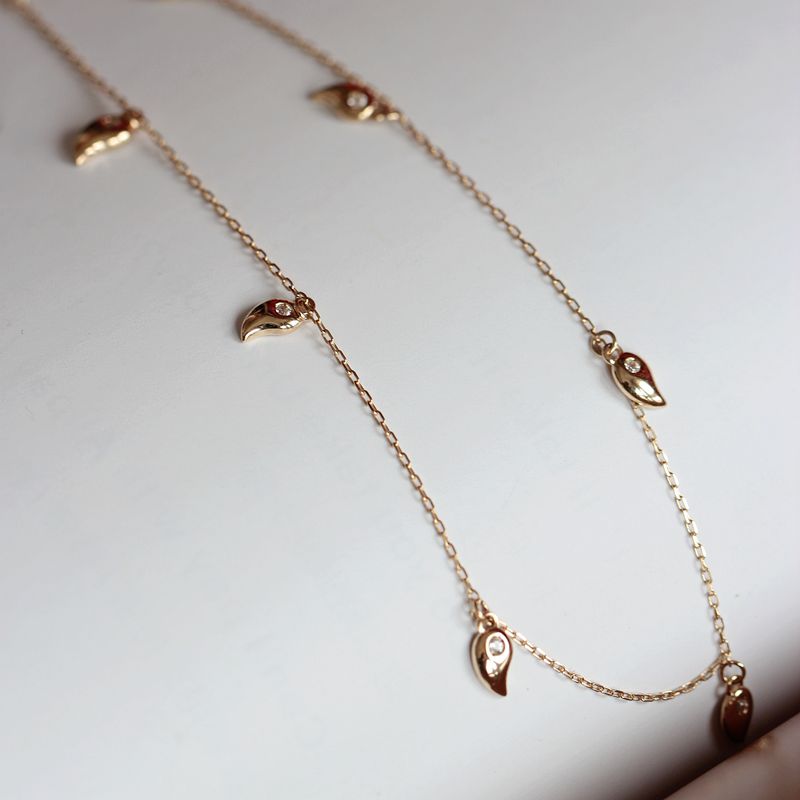 订货 14K金脚链多挂坠可爱胖胖小翅膀 精致流苏细链条18K有延长链