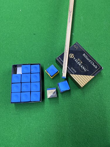 雅乐康巧克粉台球杆皮头擦粉蓝色油性乔克粉16A品12粒装球厅自用