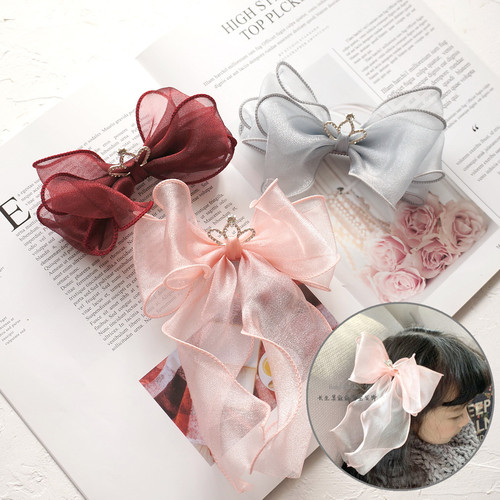 进口皇冠蝴蝶结半包女孩儿童发饰