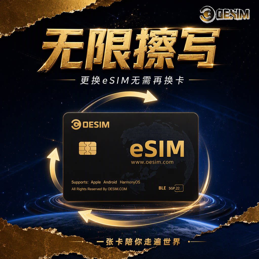 OeSIM转实体卡蓝牙版BLE+STK【黑金版】苹果/安卓/鸿蒙免读卡器