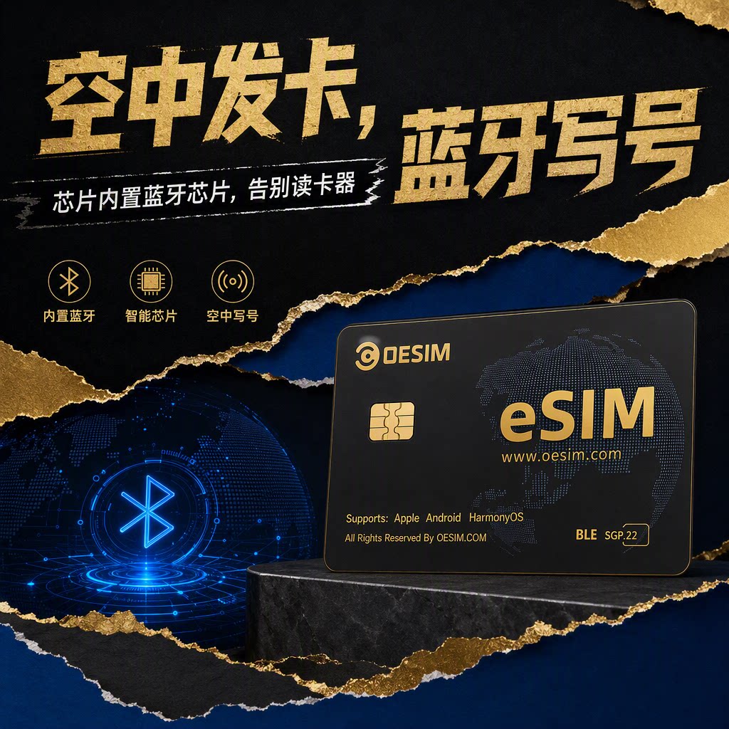 OeSIM转实体卡蓝牙版BLE+STK【黑金版】苹果/安卓/鸿蒙免读卡器