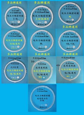 电压力锅高压锅密封圈适配美的九阳款4L5L6L8L12L优质密封圈促销