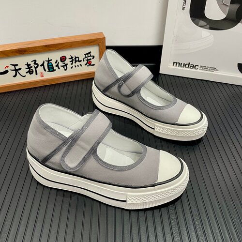 夏季女内增高7cm魔术贴帆布鞋