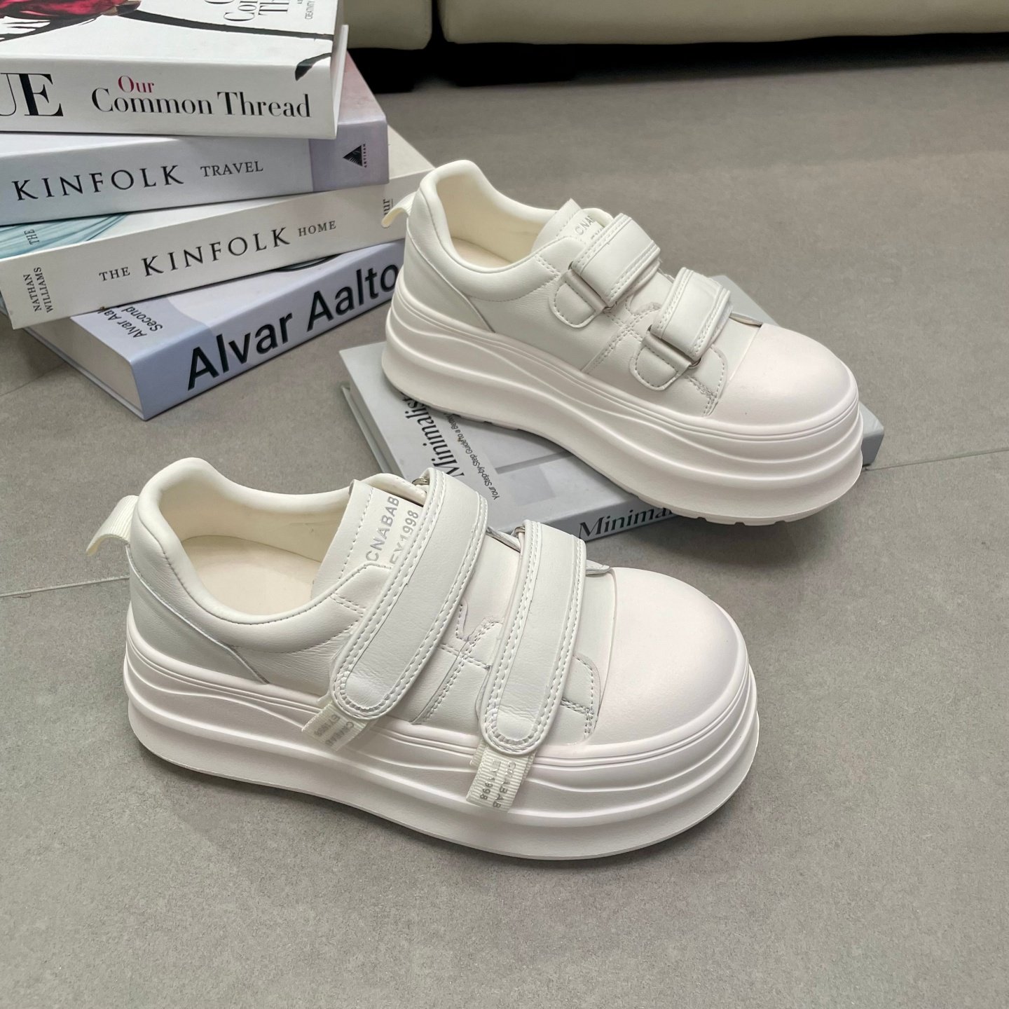 真皮魔术贴小白鞋女2026春夏新款增高厚底松糕休闲运动鞋板鞋单鞋,女鞋,休闲板鞋,淘宝优惠券,粉丝福利购,淘宝优惠卷