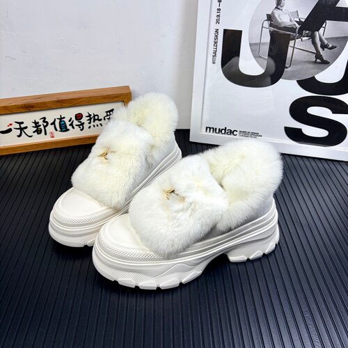 8cm内增高女加绒一脚蹬雪地靴