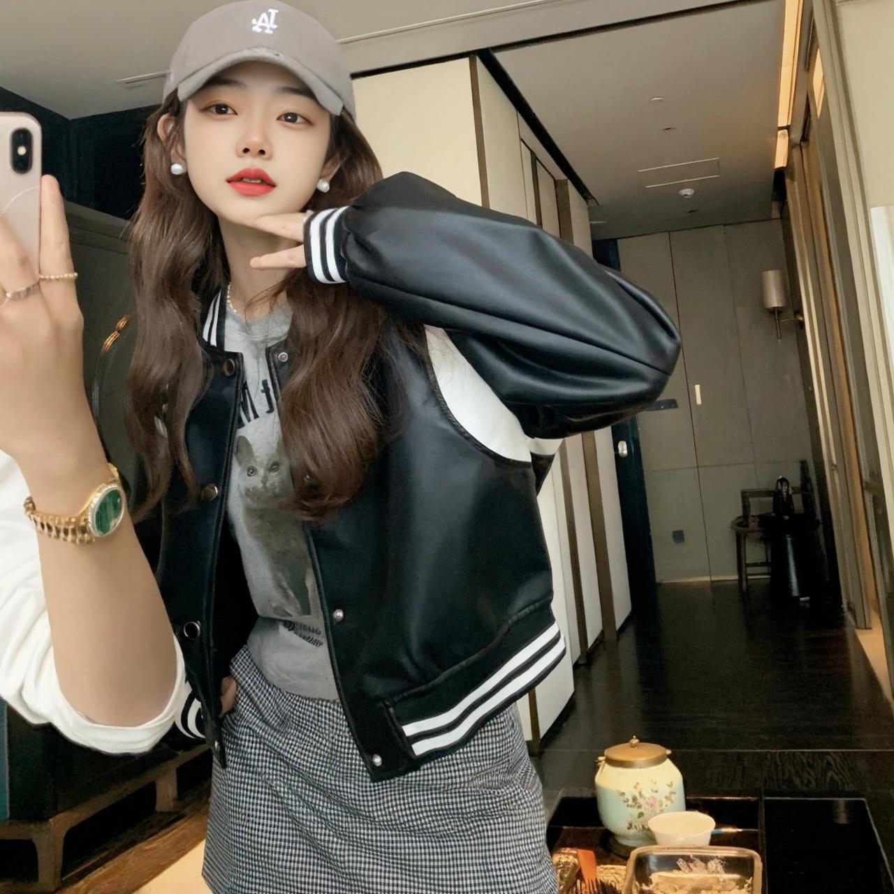 pu皮衣棒球服短款外套女冷淡系高级感复古港风chic百搭小个子上衣