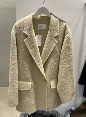 现货韩国东大门2025冬新女the second grow苏丽羊驼毛大衣外套