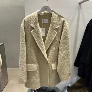 现货韩国东大门2025冬新女the grow苏丽羊驼毛大衣外套 second